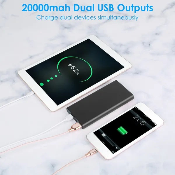 20000mAh Power Bank Portable External Battery Pack Phone Charger